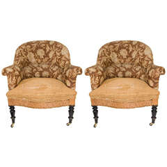 French Pair of Round Back Napoleon Chairs